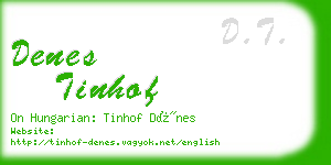 denes tinhof business card